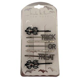 Nicole Miller New York Halloween Spider Trick Or Treat Rhinestone Hairpins Set